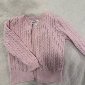 Ralph Lauren Light Pink Cable Knit Toddler Sweater